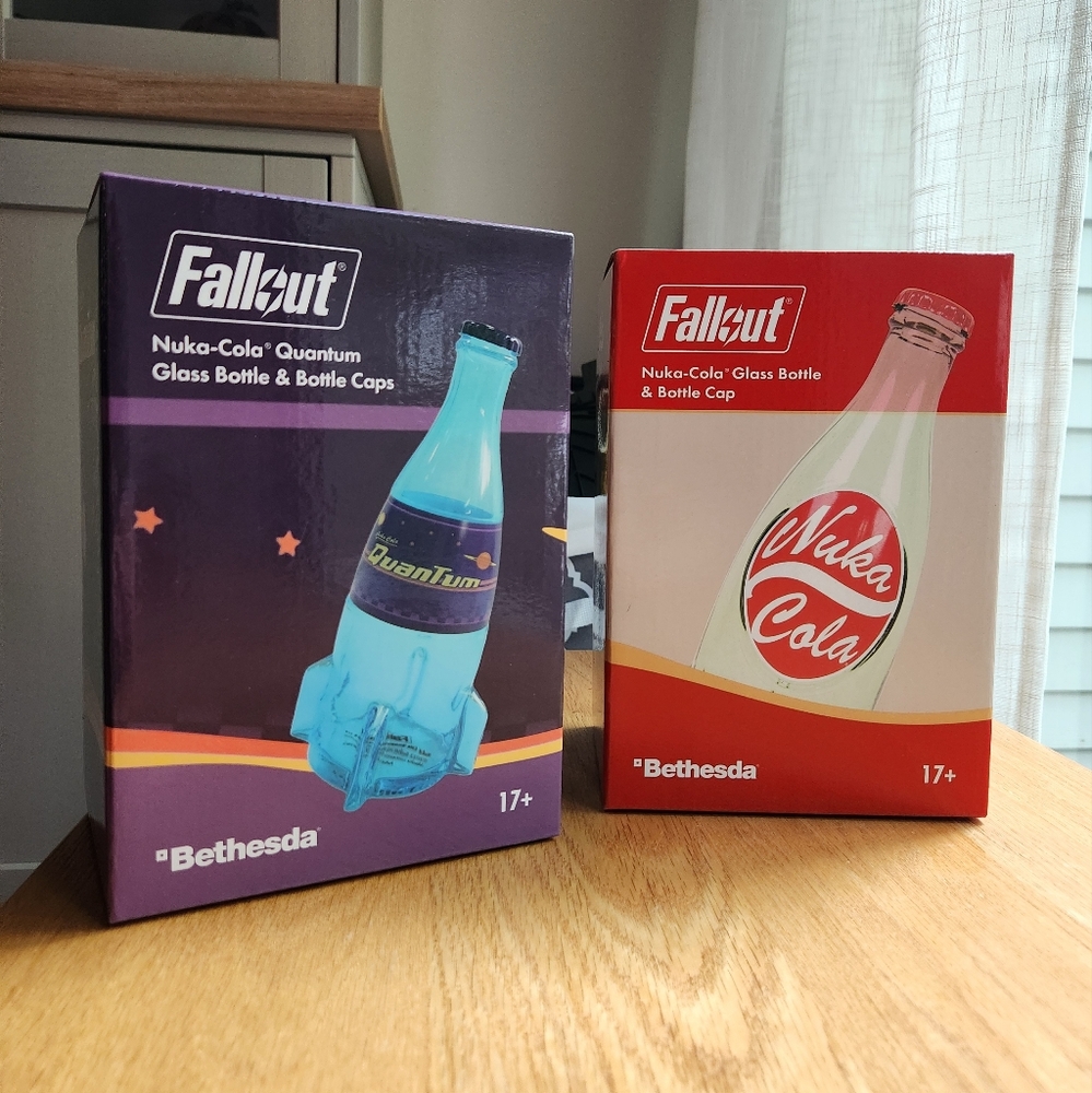 Fallout Nuka Cola And Nuka Quantum Glass Bottles